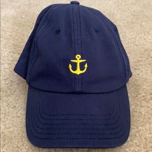 Blue baseball hat w yellow anchor vineyard vines
